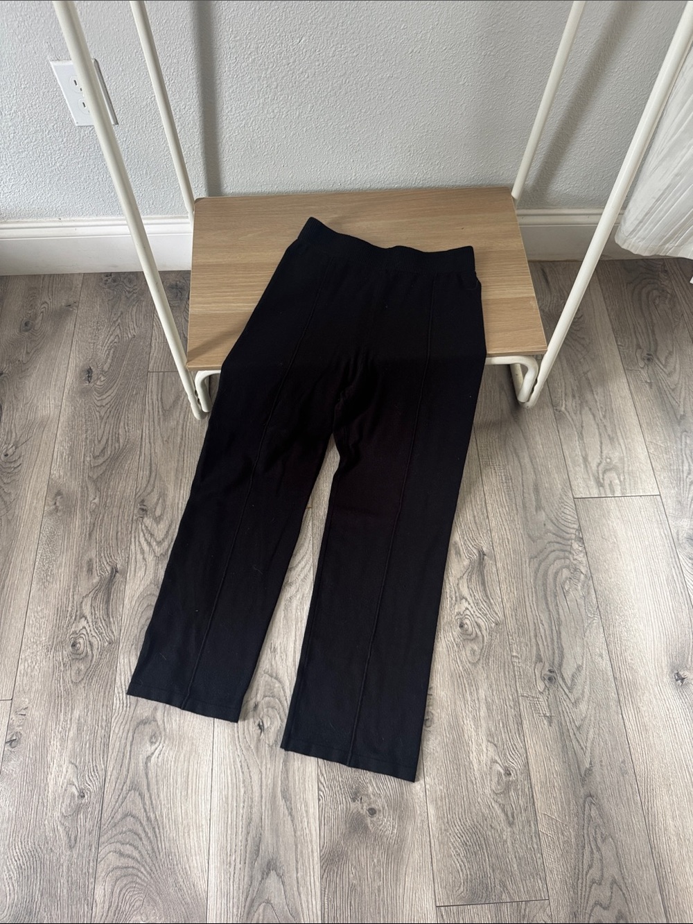 Sioni Black Straight Leg Knit Pants